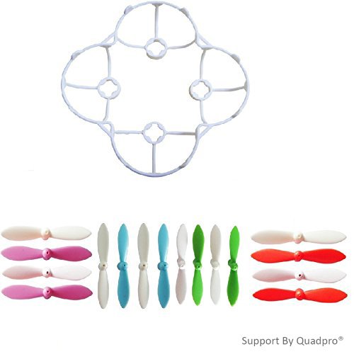 Quadpro Cheerson Cx-10 Propeller Cx-10a Wltoys V676 Part Blade Guard Cover Protector with 16pcs Compatible for Most of the Mini Quadcopter (White Blue Green Red Purple)