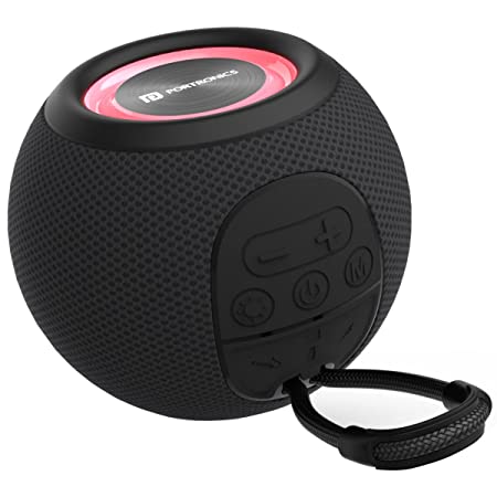 Portronics Resound 5W Bluetooth 5.3 Wireless Speaker with FM Radio, TWS Function, Multicolor LED Lights, 6-8 Hrs Playtime(Black)