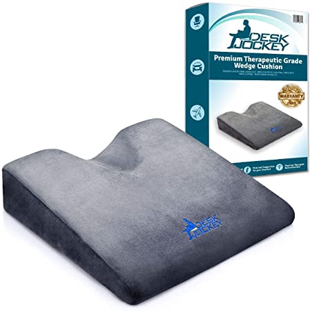 Desk Jockey Therapeutic Grade Car Wedge Cushion - Seat Cushion for Car - Wedge Cushion for Car - Auto Seat Cushion - Firm Driving Seat Cushion to Increase Height