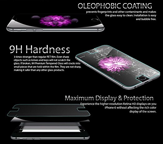 ABC Premium 9h Real Tempered Glass Screen Protector Film for Iphone 5 5c 5s