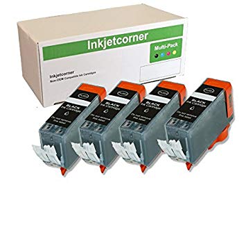 Inkjetcorner 4 Pack Big Black Compatible Ink Cartridges Replacement for PGI-250BK PGI-250XL Works with IP7220 iX6820 MG5520 MG5522 MG5620 MG6620 MG5420 MG6420 MX920 MX922