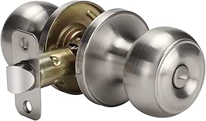 goldenwarm Door Knobs Interior Brushed Nickel, Interior Door Knobs Bedroom, Brushed Nickel Door Knobs Privacy, Nickel Finish Door Knobs Interior, Silver Door Knobs Bulk(1 Pack, Brushed Nickel)