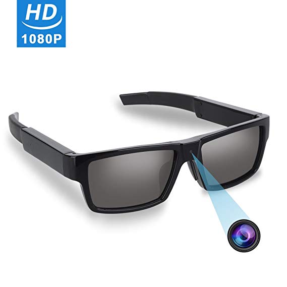 Hidden Camera,ESLIBAI Mini Spy Camera in Portable Polarized Sunglasses for Outdoor Sports HD 1080P Video Recorder,Loop Recording,Built-in 16GB Micro SD Card,Free Sunglass Case