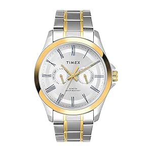 TIMEX Men Stainless Steel Silver Round Analog Dial Watch- Tw000X134, Band Color-Multicolor