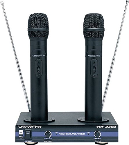 VocoPro  VHF-3300 2 Channel VHF Rechargeable Wireless Microphone System
