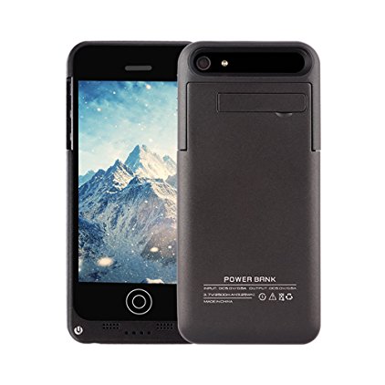 Victever 3200 mAh Battery Case for iPhone 6 6s Rechargeable External Battery Protective Juice Pack Portable Cover with Stand, Black