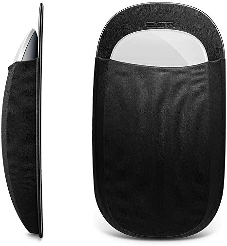 ESR Slim Mouse Holder, Case for Magic Mouse, with Reusable Adhesive, No Glue Residue, Compact Elastic Pouch/Carrying Sleeve, Can Be Attached to iPad or MacBook, Black