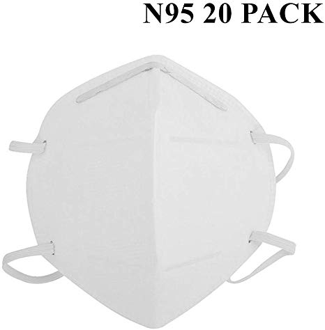 Inf-way Disposable 4-Layer N95 Breathing Masks, 20 PCS Disposable Air Filter Masks Against Dust, Pollution, Particle, Pollen, Smoke, Safety Face Mask