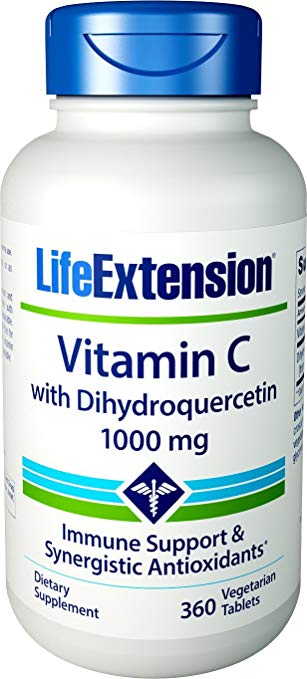 Life Extension Vitamin C 1000 mg with Dihydroquercetin Tablets, 360 Count