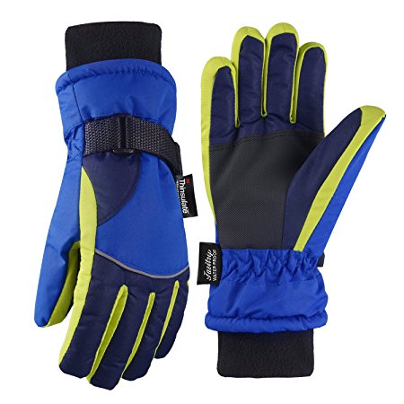 Fazitrip 3M Thinsulate Kid Gloves Snow, Windproof & Waterproof Gloves for Boy, Function as Ski Gloves, Biking Gloves, Running Gloves or Other Sporting Gloves at Winter