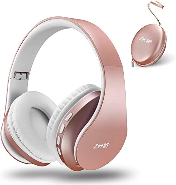 zihnic Bluetooth Over-Ear Headphones, Foldable Wireless and Wired Stereo Headset Micro SD/TF, FM for Cell Phone,PC,Soft Earmuffs &Light Weight for Prolonged Waring