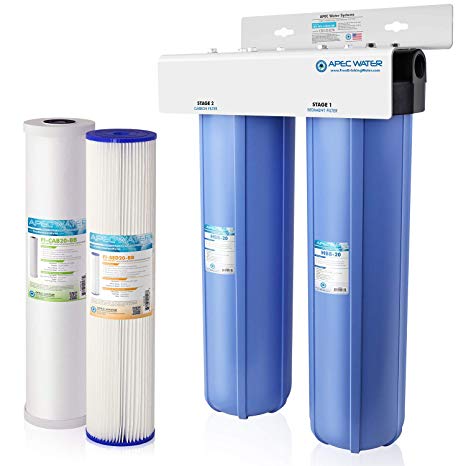 APEC 2-Stage Whole House Water Filter System with Sediment and Carbon Filters (CB2-SED-CAB20-BB)