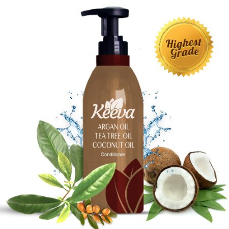 1 Best Deep Organic Conditioner with Tea Tree Oil Argan Oil and Coconut Oil 3-in-1 Formula by Keeva - 100 Natural Ingredients - Perfect for Moisturizing Damaged Dry Curly Color Treated Hair