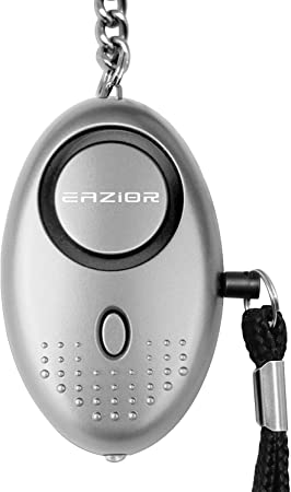 Eazior 140DB Police Approved Personal Security Alarm, Mini Loud Staff Panic Rape Attack safety Alarm Self Defense Keyring with Torch for Women Kids Night Worker Anti-theft Alarm (Silver)