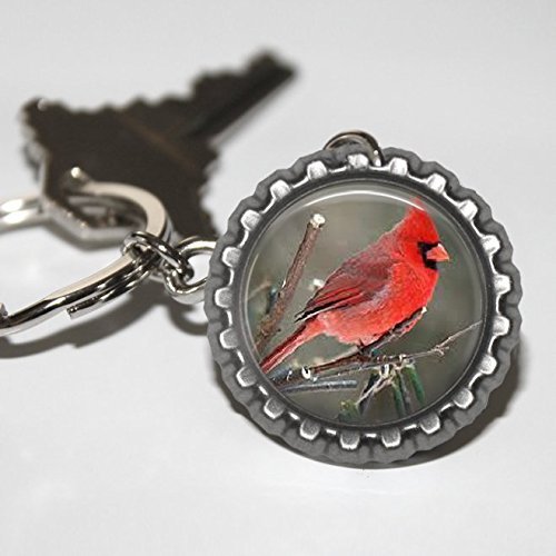 Cardinal Bottlecap Keychain