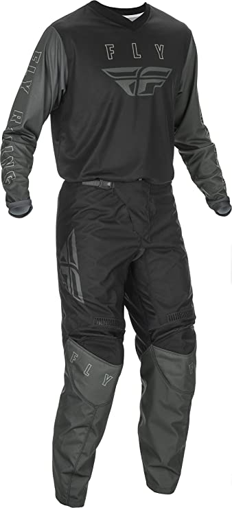 2021 Fly Racing F-16 Adult Black/Grey Motocross Gear Combination (Adult XLarge Jersey/Adult 38" Waist Pant)