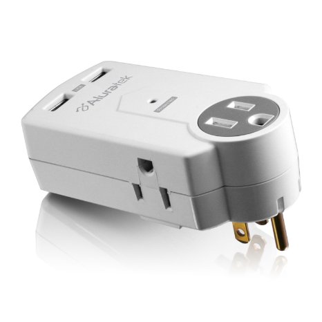 Aluratek AUCS05F Dual USB Charging Station with Mini Surge