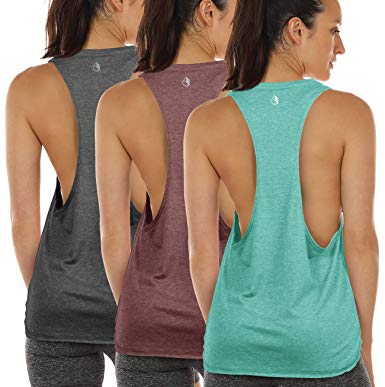 icyzone Workout Tank Tops for Women - Running Muscle Tank Sport Exercise Gym Yoga Tops Running Muscle Tanks(Pack of 3)