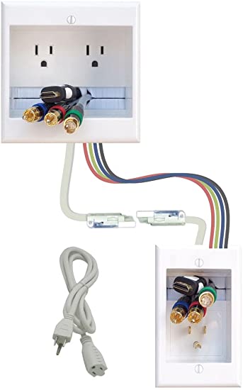 PowerBridge Solutions TWO-CK-16 Dual in-Wall Cable Management for Wall-Mount TVs, 16' PowerConnect Cable