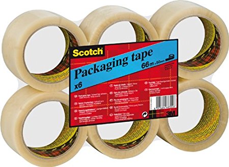 Scotch Packing Tape, 50 mm x 66 m - Clear, 6 Rolls