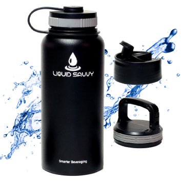 Liquid Savvy 32oz Wide Mouth Stainless Steel Insulated Sports Water Bo