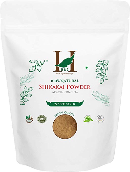 H&C- 100% Natural Shikakai Powder for Hair (227g / 0.5 LB/ 08 oz) - Hair Conditioning Rejuvenate from Indian Ayurveda