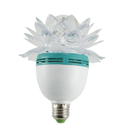 Lightahead Flower Shaped Rotating LED Strobe Bulb Multi changing Color Crystal stage light Flower Shaped
