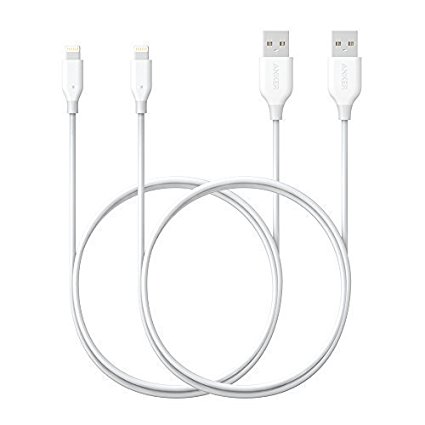 [2 Pack] Anker PowerLine Lightning (6ft) Apple MFi Certified - One of The World's Fastest, Most Durable Lightning Cables for iPhone X / 8 / 8 Plus/ 7/6s/6s Plus/6/6 Plus/5s/5, iPad mini/4/3/2, iPad Pro Air 2