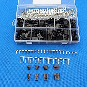 Raogoodcx 560Pcs 2.5mm Pitch 2 3 4 5 Pin JST SM Male & Female Plug Housing and Male/female Pin Header Crimp Terminals Connector Kit
