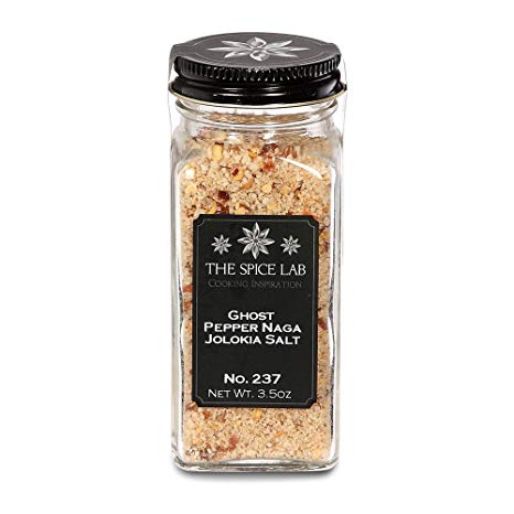 The Spice Lab Premium Gourmet Ghost Pepper Sea Salt - Spicy Super Hot! - French Jar