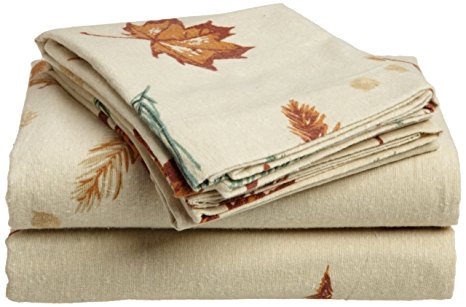 Divatex 100-Percent Cotton Flannel Queen Sheet Set, Autumn Leaf