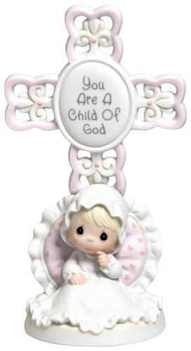 Precious Moments, Baptism Gifts, “You Are A Child Of God”, Bisque Porcelain Cross, Girl, #4004681