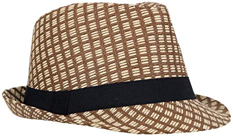 Verabella Women/Men's Summer Short Brim Straw Fedora Sun Hat