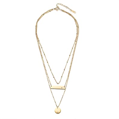 WISTIC Gold Bar Necklace for Women Girls Vertical/Horizontal Bar Pendant Necklaces with Adjustable Chain Necklace Jewelry