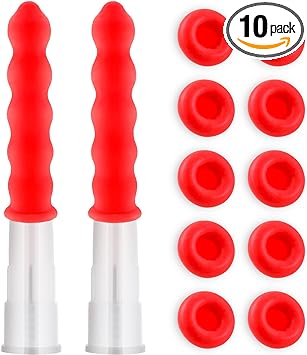 Zonon 10 Pieces Caulk Cap Caulk Saver Cap Caulk Finishing Tool Caulk Saver Caps Caulking Tube Covers Tube Caps for Sealing and Preserving, Red