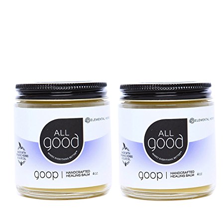 All Good Goop Organic Healing Balm & Ointment | For Dry Skin/Lips, Cuts, Scars, Blisters, Diaper Rash, Insect Bites, Sunburn, & More (4 oz)(2-Pack)
