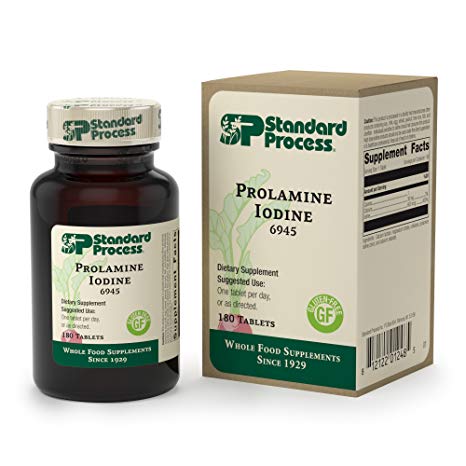 Standard Process - Prolamine Iodine - Supports Healthy Iodine Levels, Healthy Thyroid Function, Calcium, Iodine, Gluten Free and Vegetarian - 180 Tablets