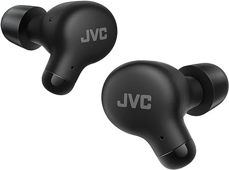 JVC New Marshmallow True Wireless Earbuds Headphones, Long Battery Life (up to 28 Hours), Sound with Neodymium Magnet Driver, Including Memory Foam Earpieces - HAA18TB (Black)
