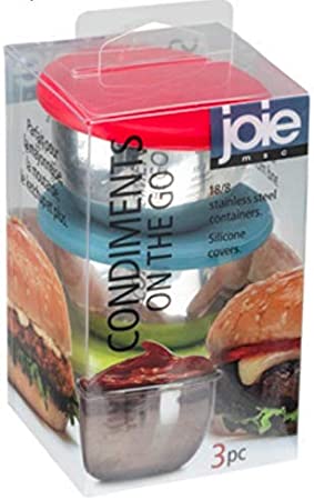 MSC International Containers Joie Condiments On The Go, BPA Free, Set of 3, One Size, Colors may vary