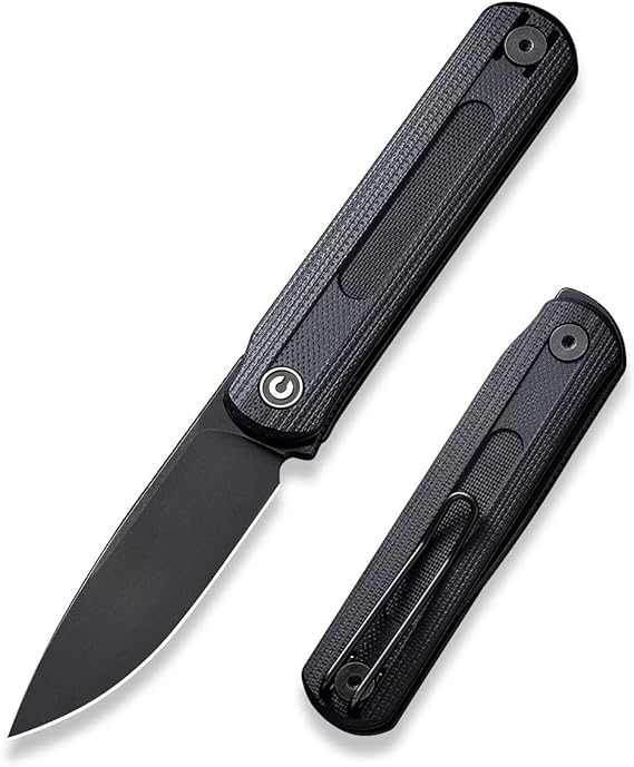 CIVIVI Foldis Pocket Folding Knife, 2.67-in Black Stonewashed Nitro-V Steel Blade, G10 Handle with Double Detent Slip Joint Pocket Knife EDC Knife C21044-3