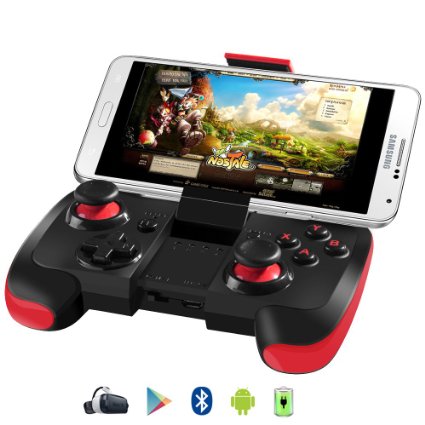 BEBONCOOL Wireless Bluetooth Game Controller with Clip for Android Phone/Tablet/TV Box/Samsung Gear VR/Emulator(Red)