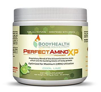 PerfectAmino XP, 190.8 grams (6.73oz)/30 servings - Perfect Amino blend with 99% utilization, Cool Lime flavor amino powder