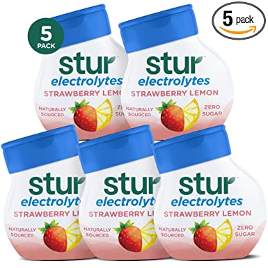 Stur Liquid Water Enhancer | Strawberry Lemon | Sweetened with Stevia | High in Vitamin C & Antioxidants | Sugar Free | Zero Calories | Keto | Vegan | 5 Bottles, Makes 120 Drinks