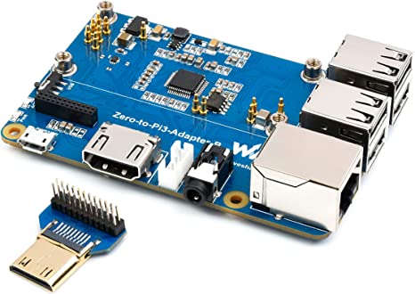 Raspberry Pi Zero 2W to Pi 3B/3B  Adapter, Based on Raspberry Pi Zero 2 W to Reproduce Original Appearance of Pi 3B/3B , Alternative for Raspberry Pi 3 Model B/3B , Compatible with Pi 3B/ 3B  HATs