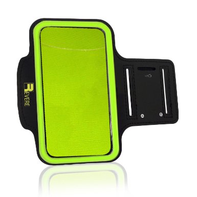 Revere Sport Premium Armband for iPhone 6s 6 5 & Samsung Galaxy S7 S6 S5. High Visibility Cell Phone Running Arm band Case