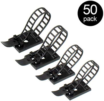 URBEST 2 Sizes Adjustable Self-Adhesive Nylon Cable Straps Cable Ties Cord Clamp for Wire Management