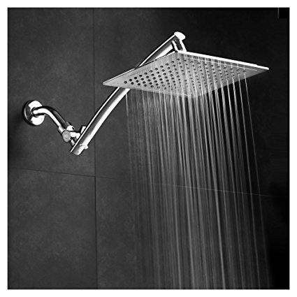 Razor Mega Size 9-inch Chrome Face Rainfall Shower with 15-inch Extension Arm (Square)