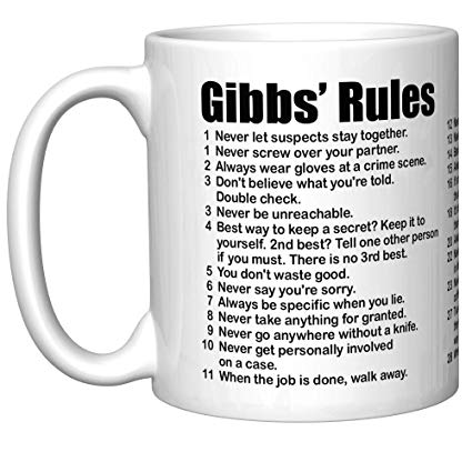 NCIS"Gibbs' Rules" Coffee Mug (Old Version)
