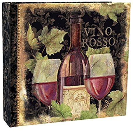 LANG - 9" x 10” Recipe Card Album - “Gilded Wine", Artwork by Susan Winget - 3 Ring Bound, Refillable Pages