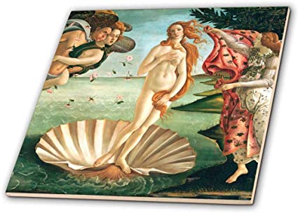 3dRose 3D Rose Botichelli The Birth of Venus 1485 Famous Classic Art by Italian Masters Ocean Sea Shell Masterpiece-Ceramic Tile, 12-inch (ct_162552_4)